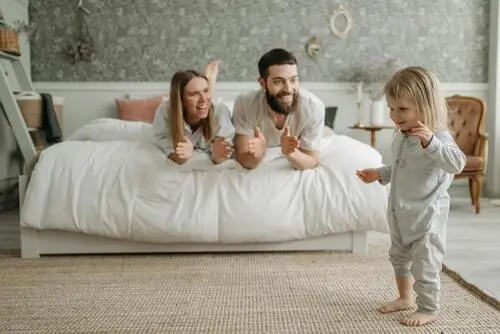 Happy family with child